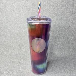 Starbucks Summer Rainbow Kaleidoscope 24oz Cold Cup Tumbler 2021 Limited Edition